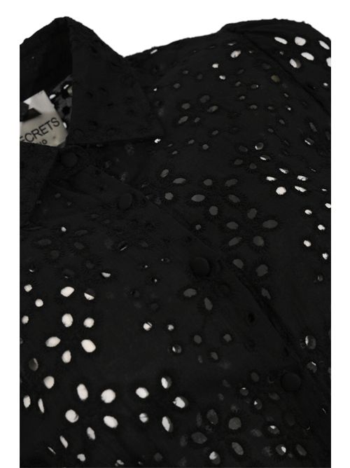 Camicia crop in Sangallo con nodo Caviale NO SECRETS | 261NS242CAVIALE